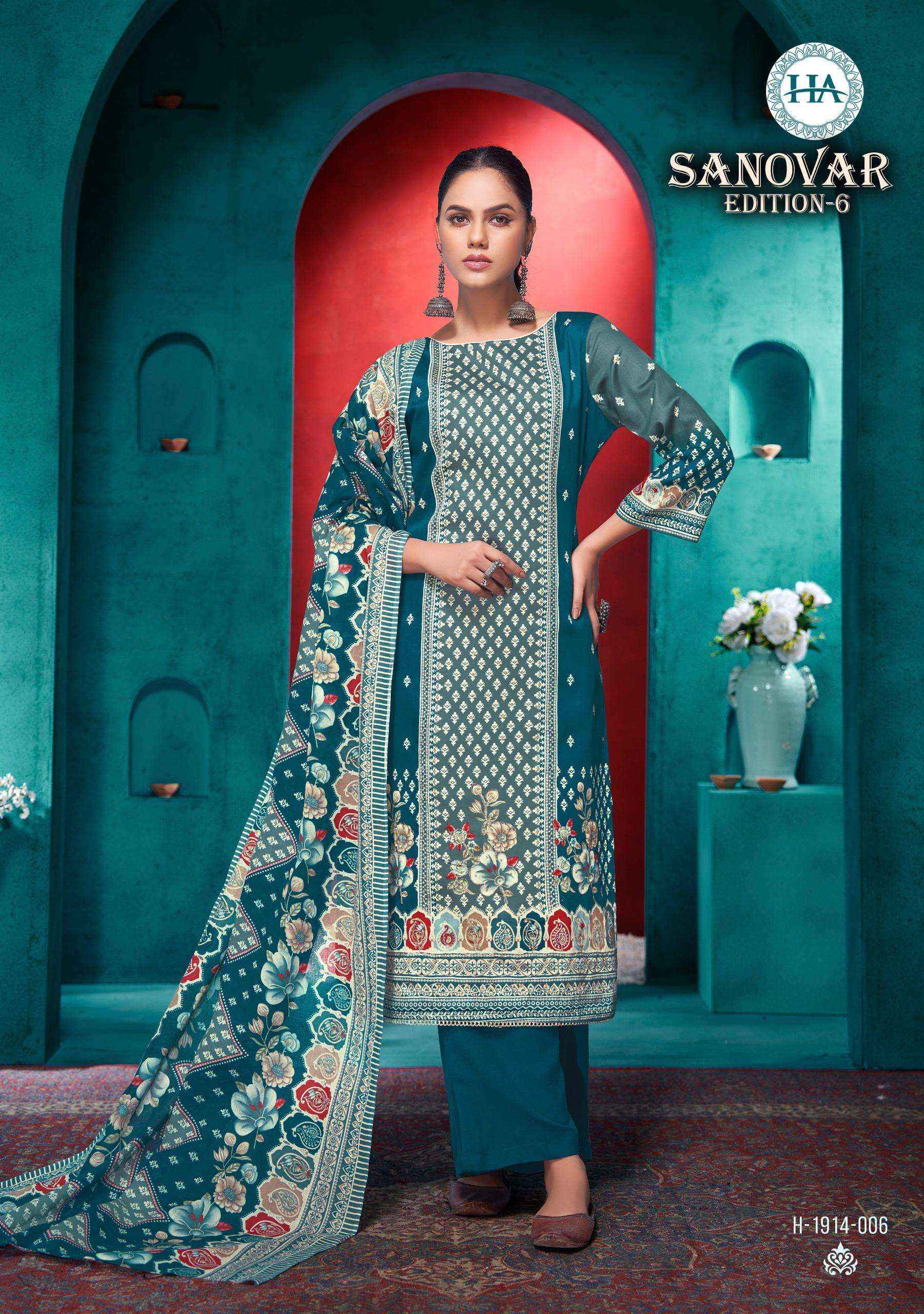 Harshit Fashion Sanovar Edition 6 Zam Cotton Dress Material 6 pcs Catalogue
