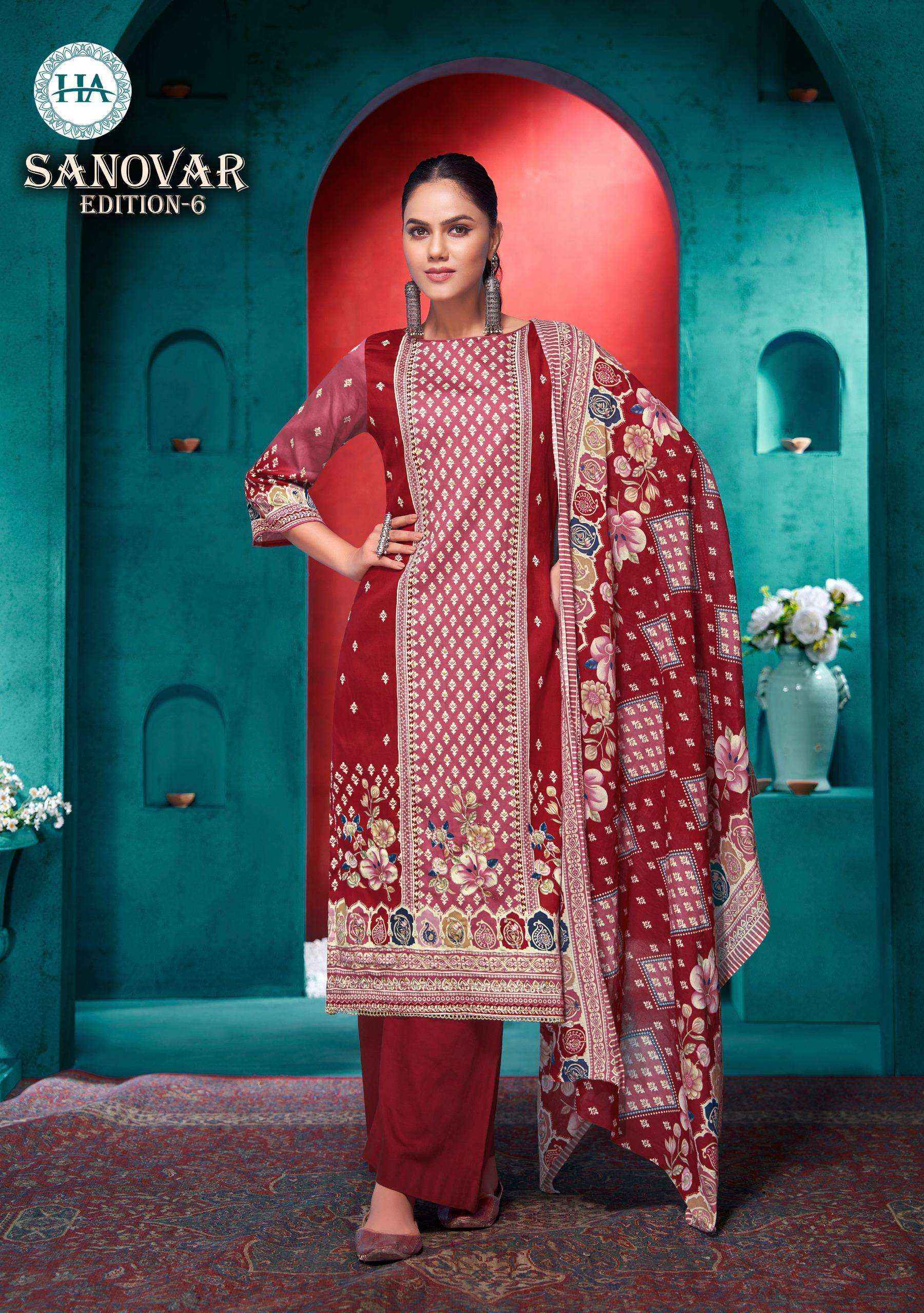 Harshit Fashion Sanovar Edition 6 Zam Cotton Dress Material 6 pcs Catalogue