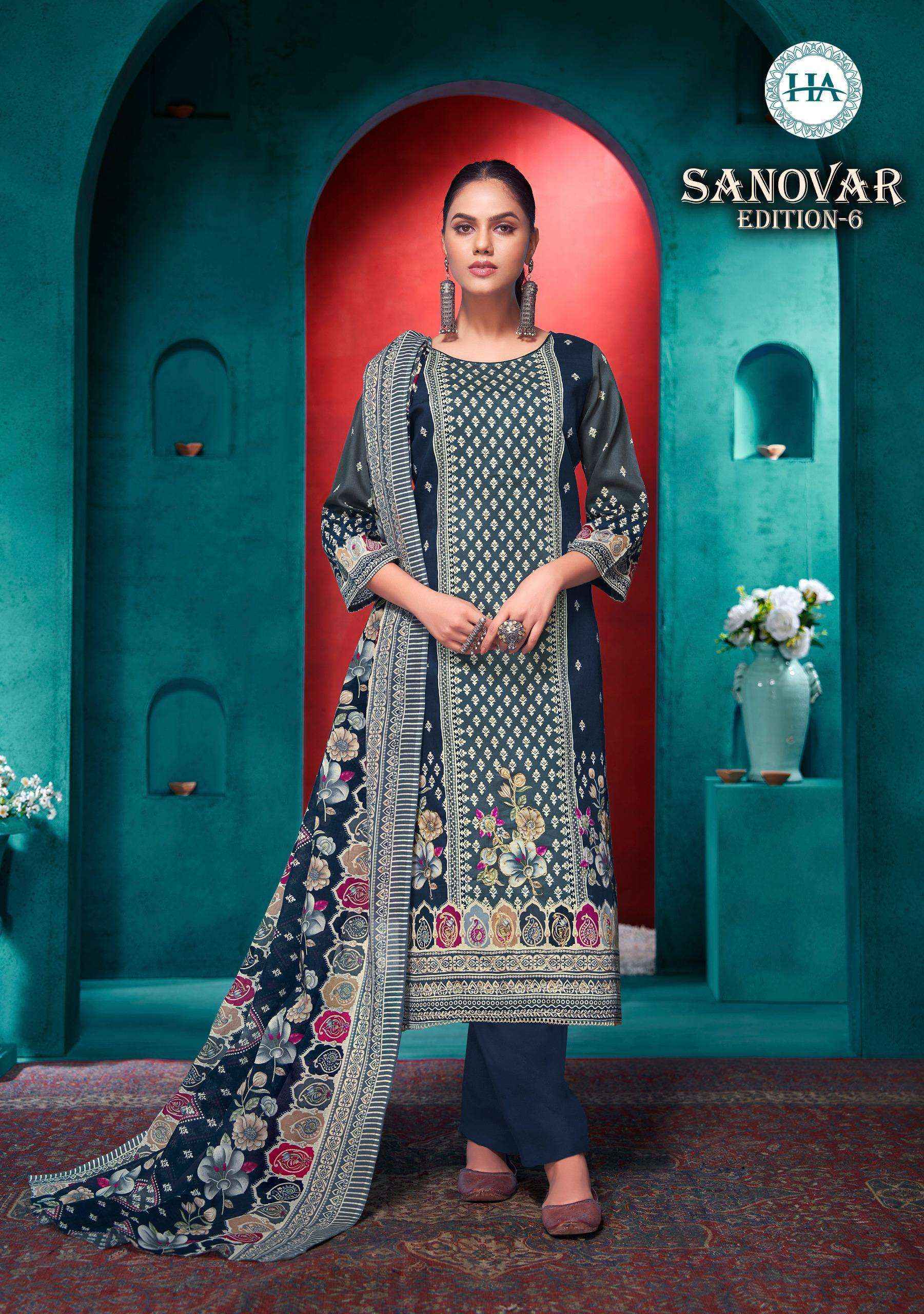 Harshit Fashion Sanovar Edition 6 Zam Cotton Dress Material 6 pcs Catalogue