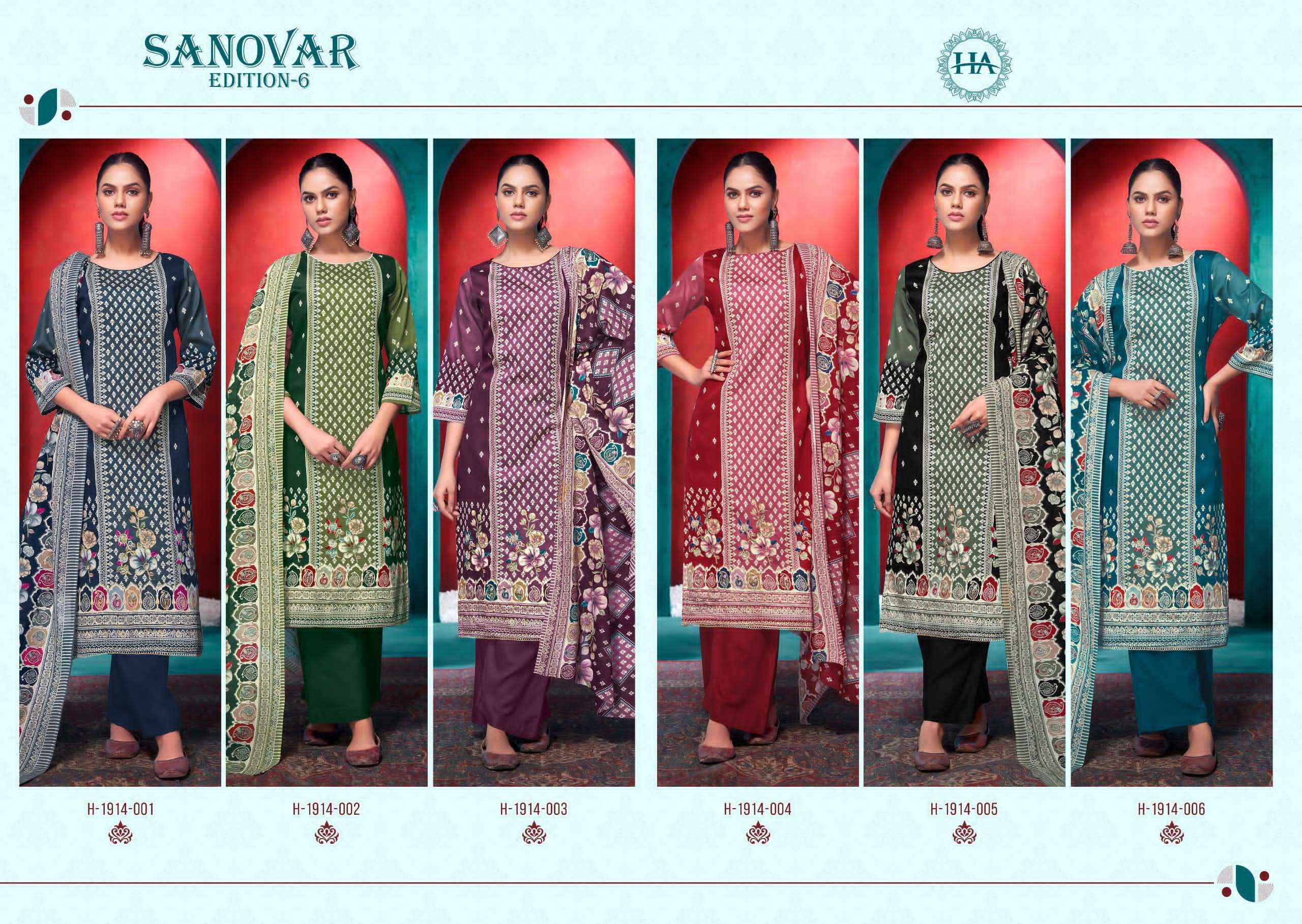 Harshit Fashion Sanovar Edition 6 Zam Cotton Dress Material 6 pcs Catalogue