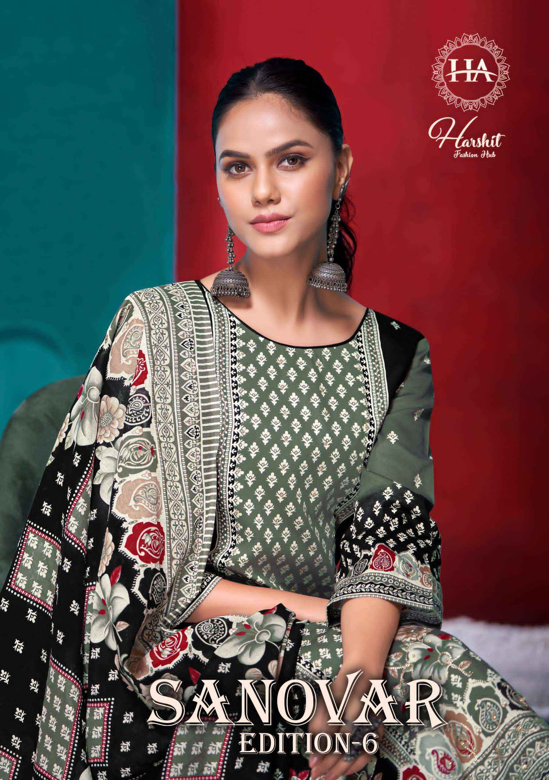 Harshit Fashion Sanovar Edition 6 Zam Cotton Dress Material 6 pcs Catalogue