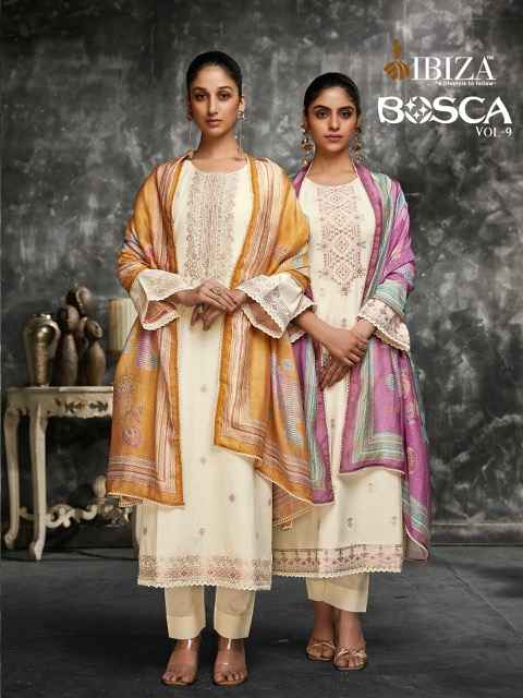 Ibiza Bosco Vol 9 Lawn Cotton Dress Material 4 Pc Catalogue