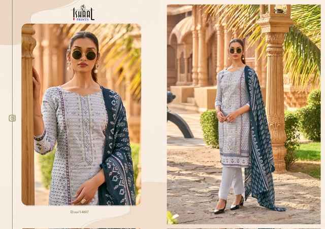 Ishaal Embroidered Vol 14 Lawn Cotton Dress Material 10 pcs Catalogue