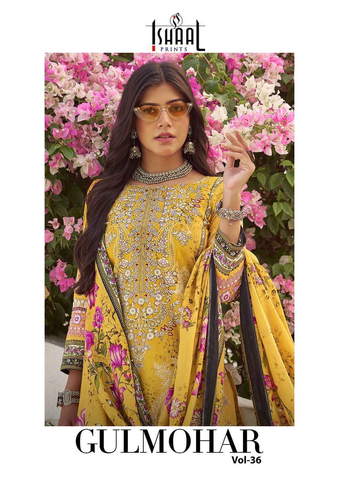 Ishaal Prints Gulmohar Vol 36 Lawn Dress Material 10 Pc Catalouge