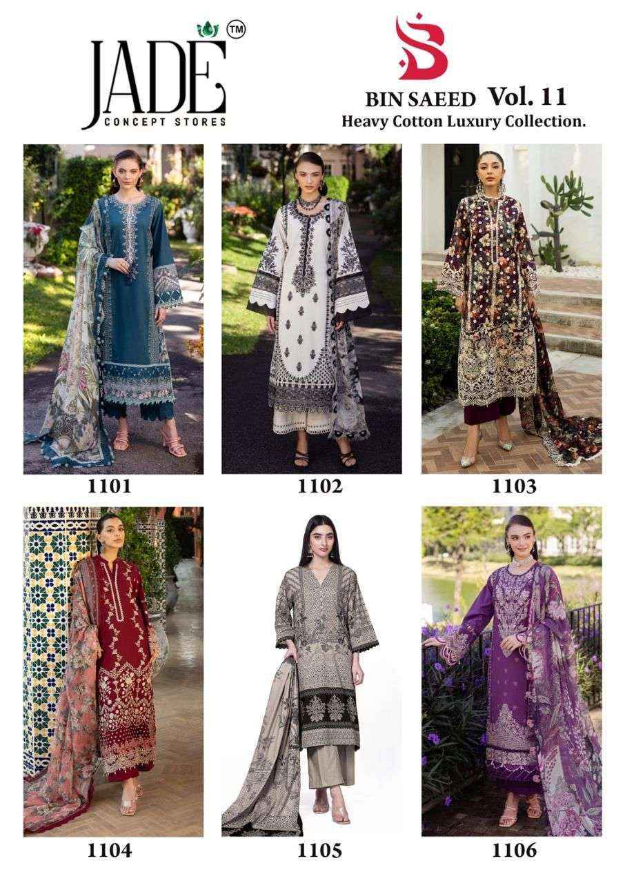Jade Bin Saeed Heavy Luxury Vol 11 Cotton Dress Material 6 pcs Catalogue