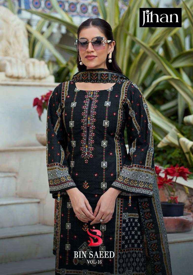Jihan Bin Saeed Vol 16 Cotton Dress Material 4 pcs Catalogue