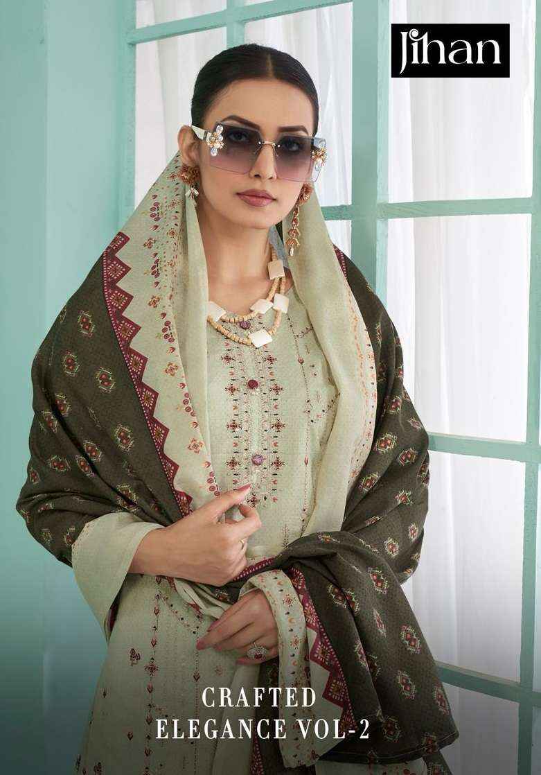 Jihan Crafted Elegance Vol 2 Lawn Dress Material 4 pcs Catalogue