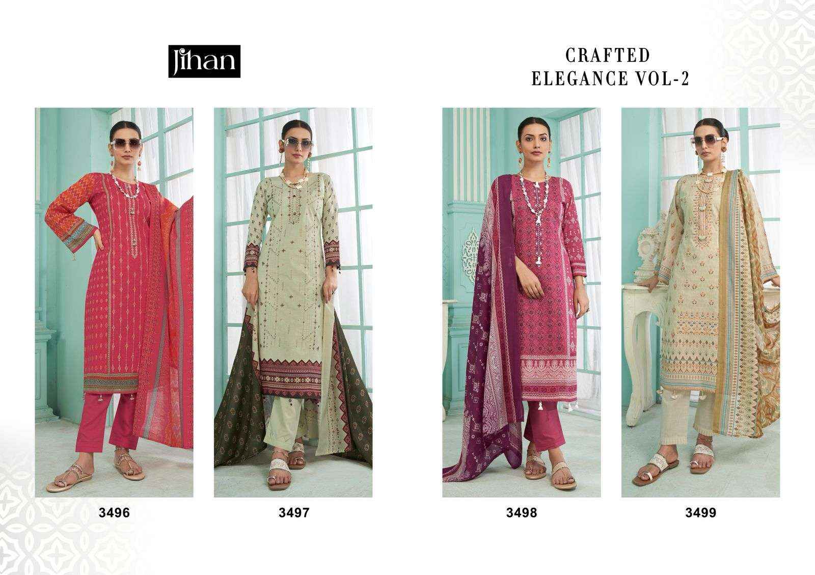 Jihan Crafted Elegance Vol 2 Lawn Dress Material 4 pcs Catalogue