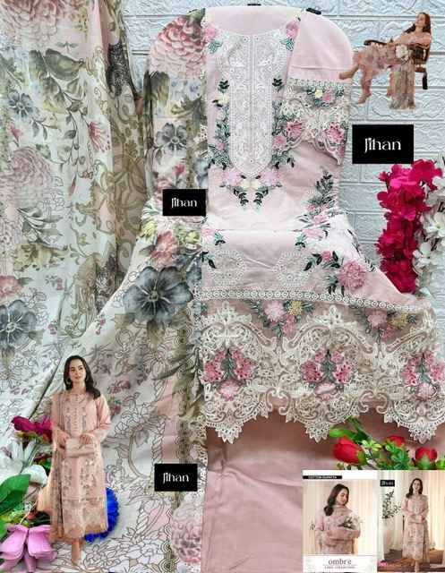 Jihan Ombre Cotton Dress Material 3 pcs Catalogue