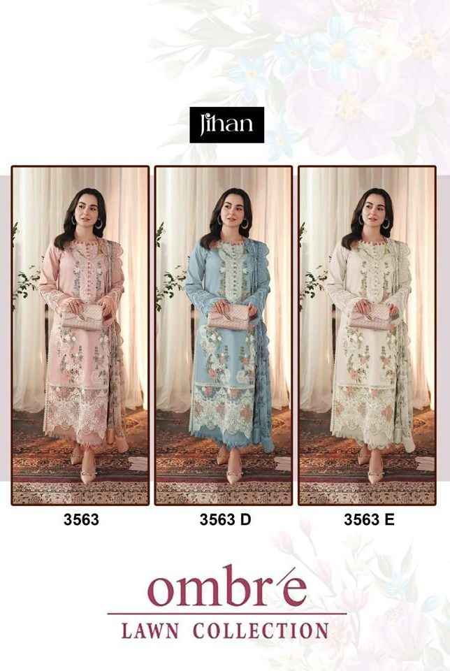 Jihan Ombre Cotton Dress Material 3 pcs Catalogue