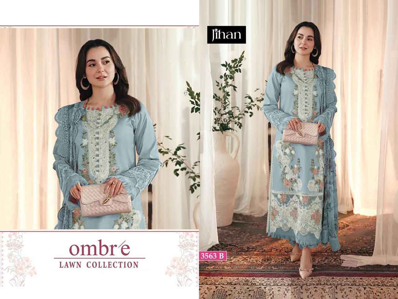 Jihan Ombre Cotton Dress Material 3 pcs Catalogue