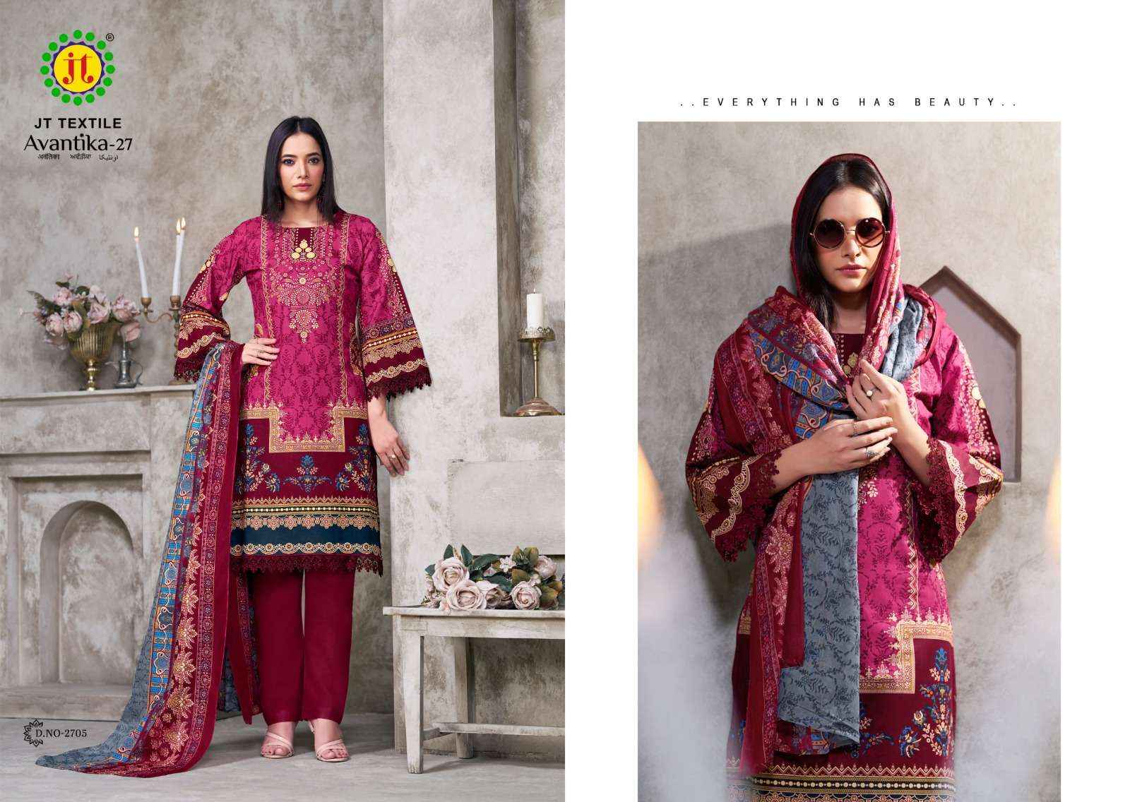 Jt Avantika Vol 27 Cotton Dress Material 10 pcs Catalogue