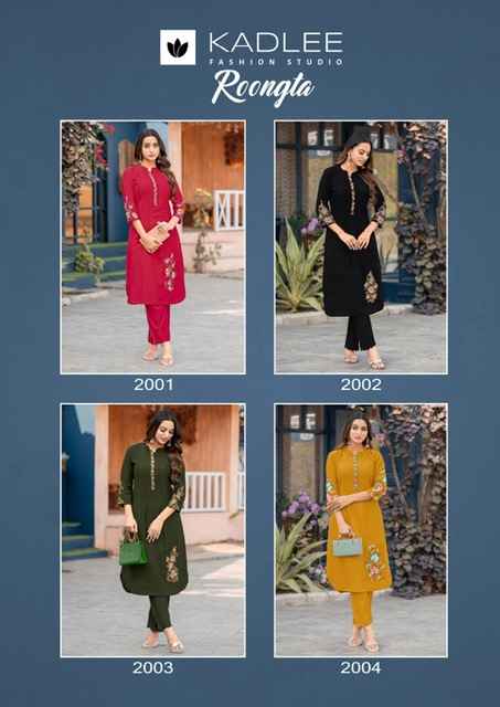 Kadlee Roongta Cotton Kurti With Bottom 4 pcs Catalogue
