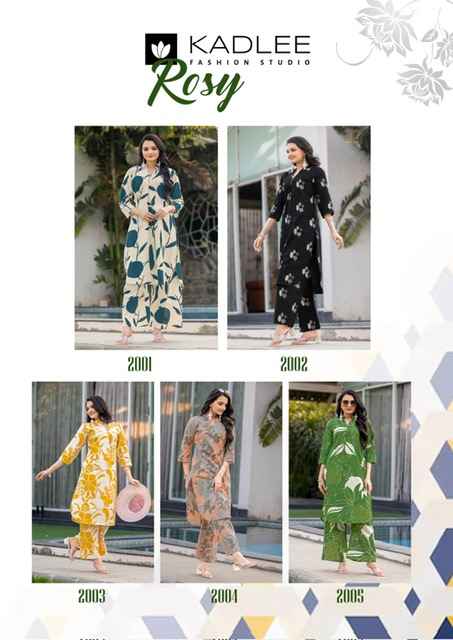 Kadlee Rosy Rayon Co Ord Set 5 pcs Catalogue