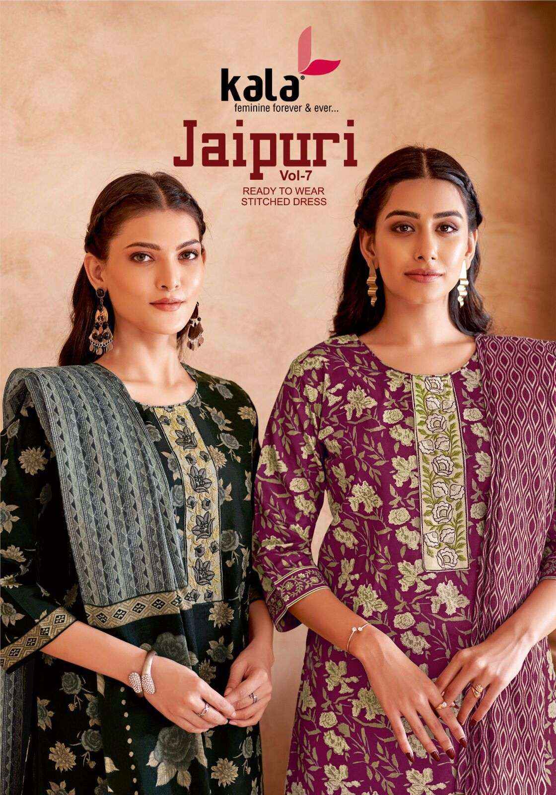 Kala Jaipuri Vol 7 Readymade Cotton Dress 12 Pc Catalogue