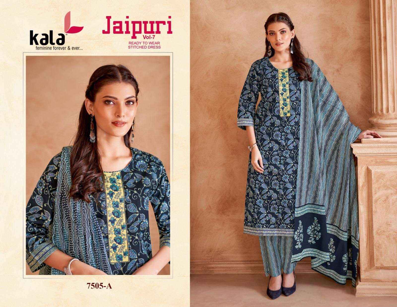 Kala Jaipuri Vol 7 Readymade Cotton Dress 12 Pc Catalogue