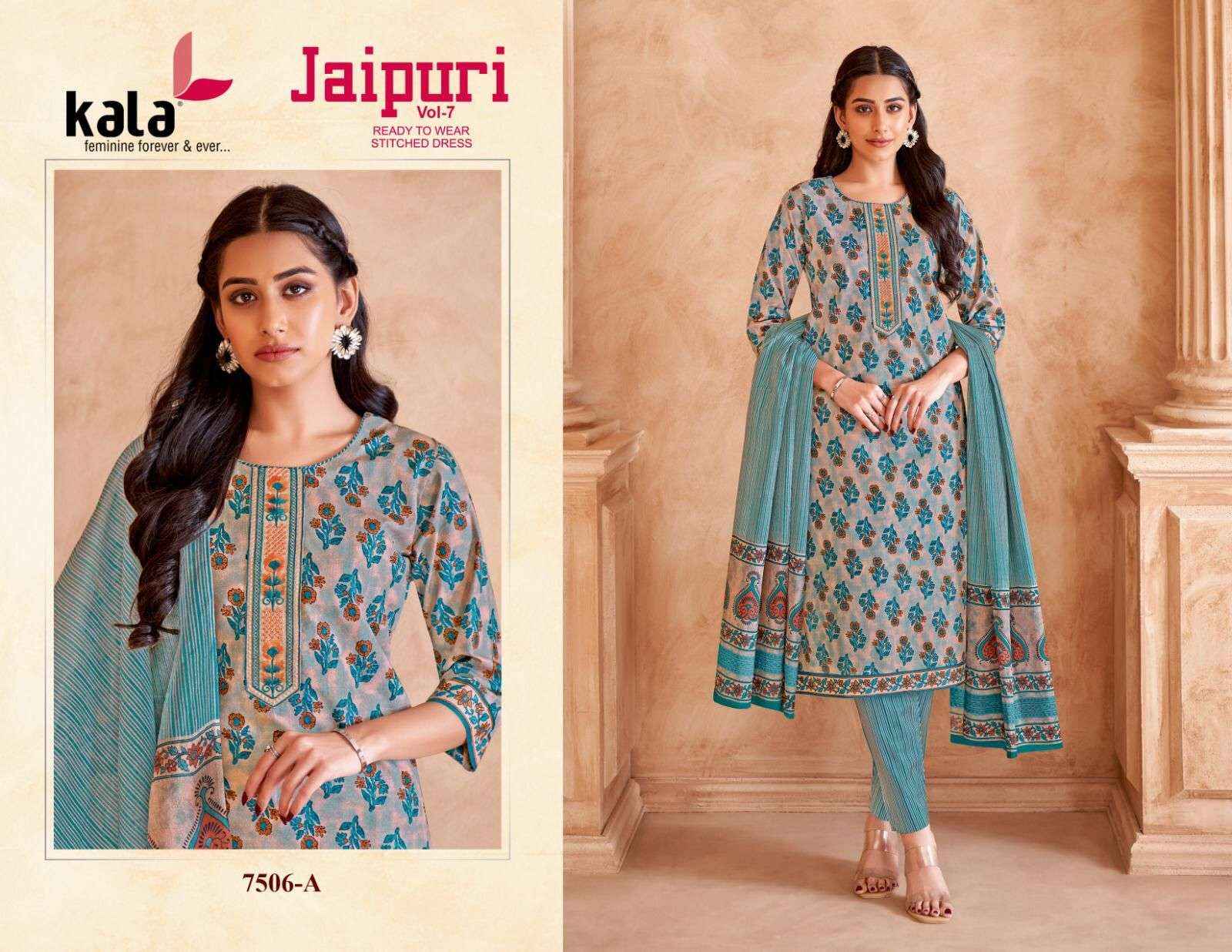 Kala Jaipuri Vol 7 Readymade Cotton Dress 12 Pc Catalogue