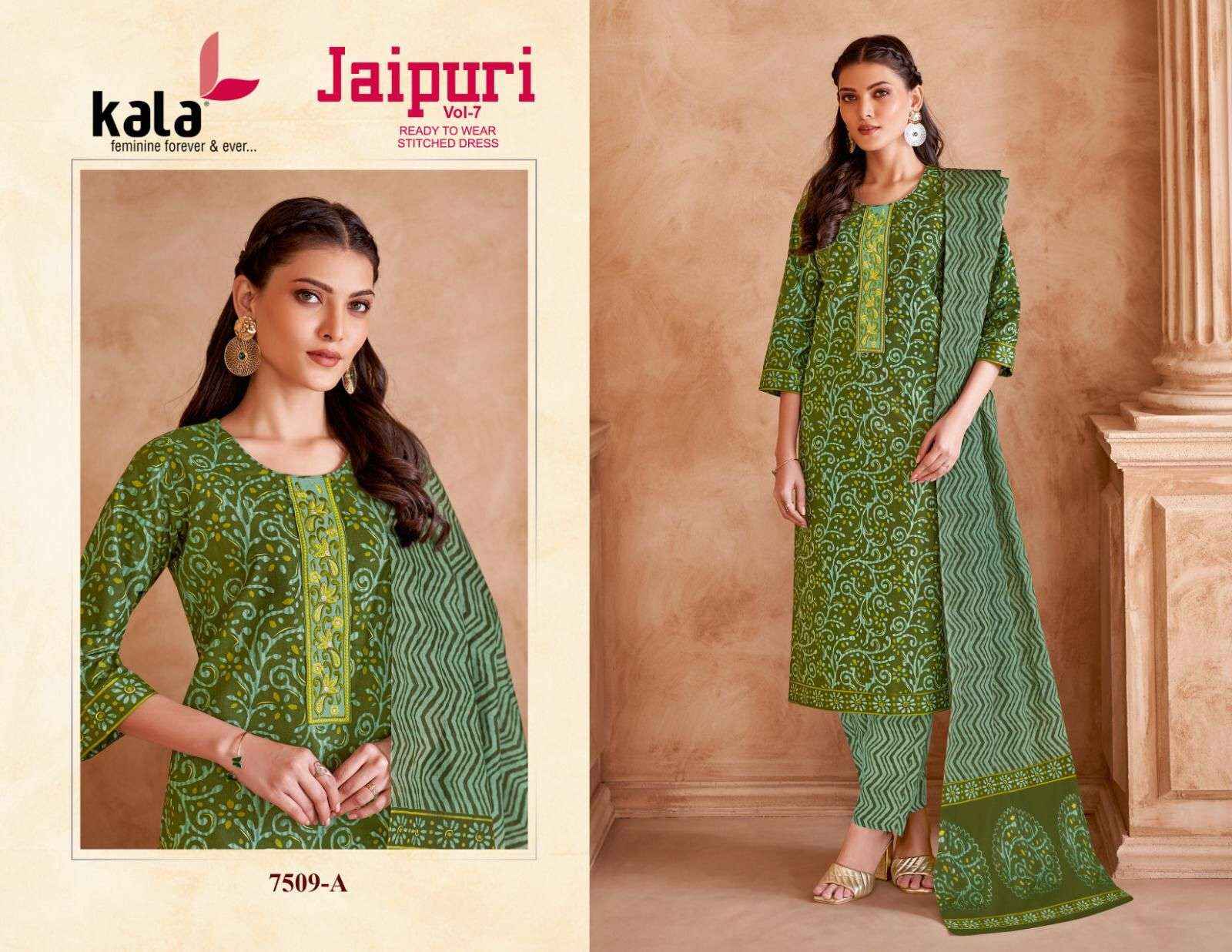 Kala Jaipuri Vol 7 Readymade Cotton Dress 12 Pc Catalogue