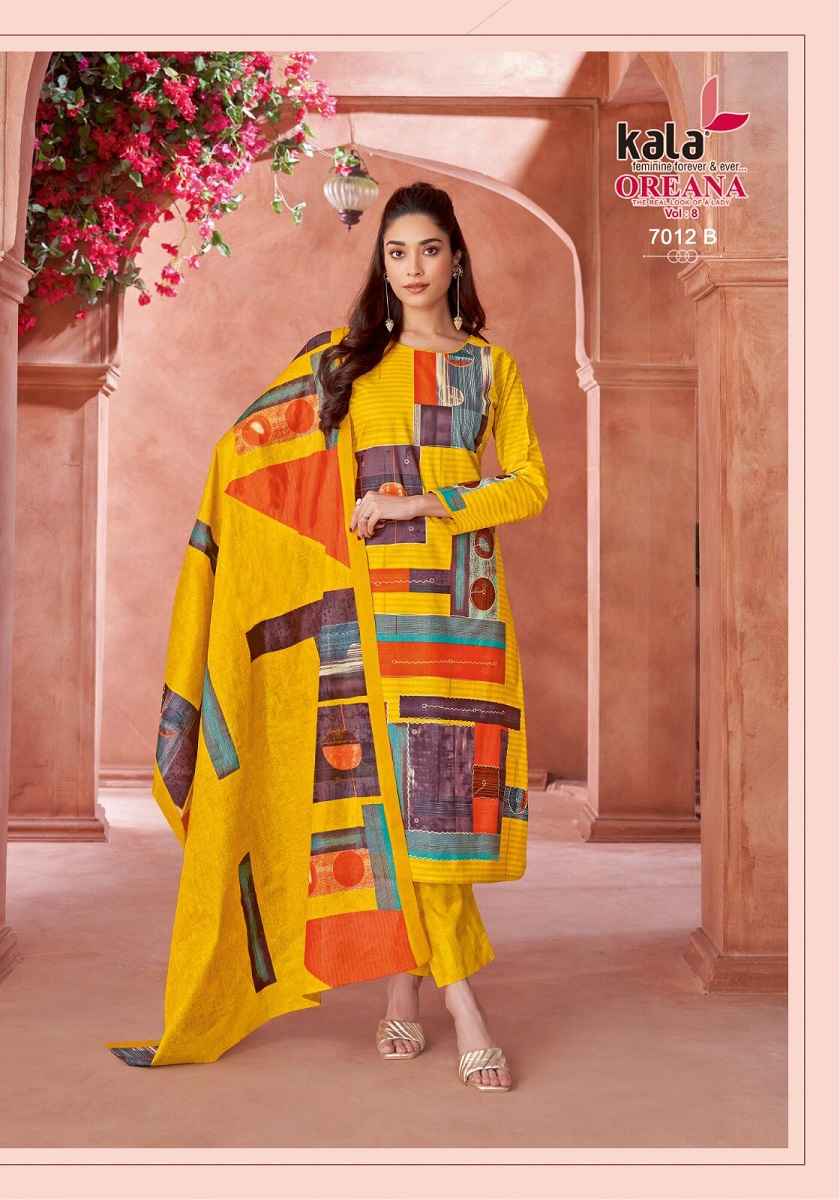 Kala Oreana Vol 8 Cotton Dress Material 12 pcs Catalogue