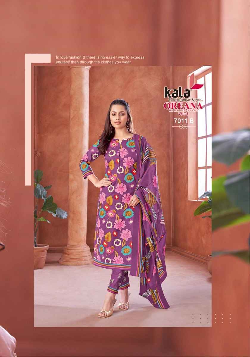 Kala Oreana Vol 8 Cotton Dress Material 12 pcs Catalogue
