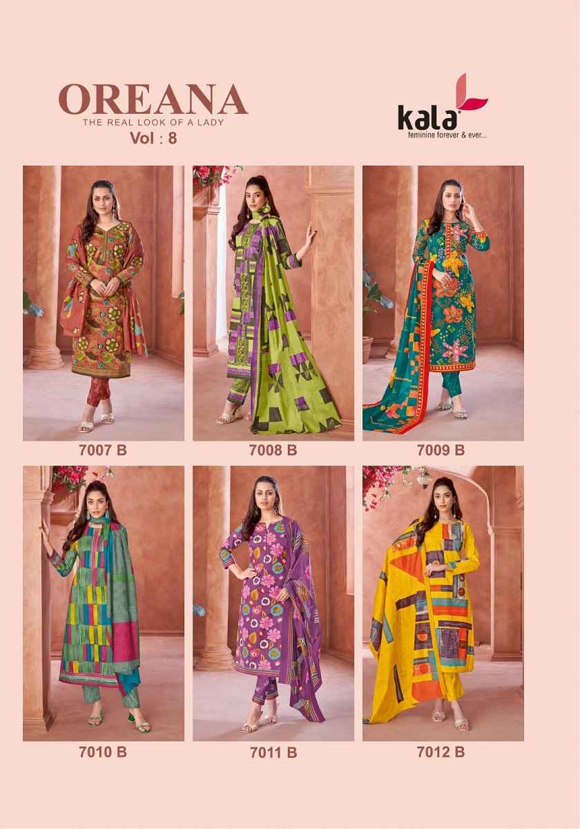 Kala Oreana Vol 8 Cotton Dress Material 12 pcs Catalogue