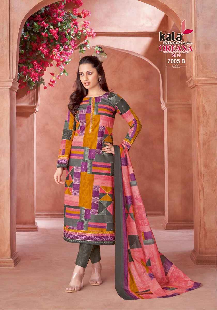 Kala Oreana Vol 8 Cotton Dress Material 12 pcs Catalogue