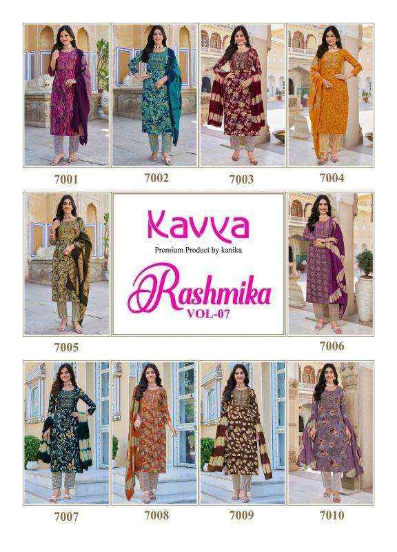 Kavya Rashmika Vol 7 Rayon Kurti Combo 10 pcs Catalogue
