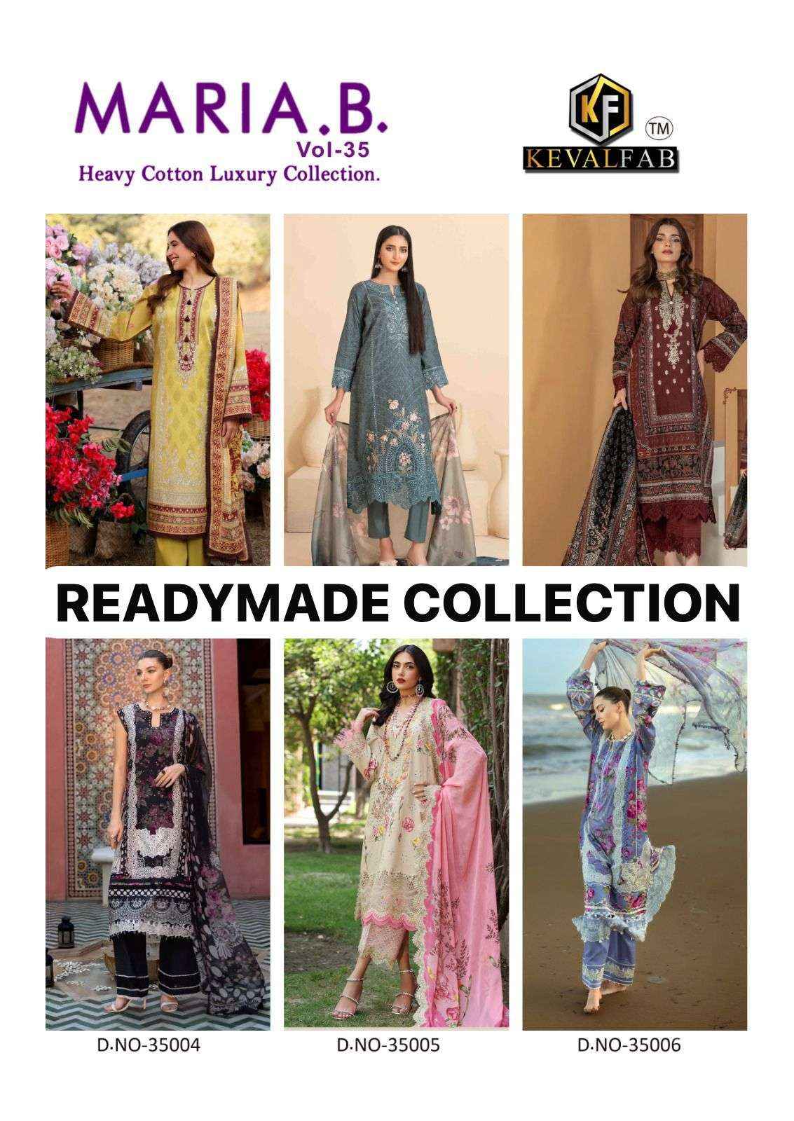Keval Fab Maria B Vol 35 Readymade Cotton Dress Material 6 pcs Catalogue