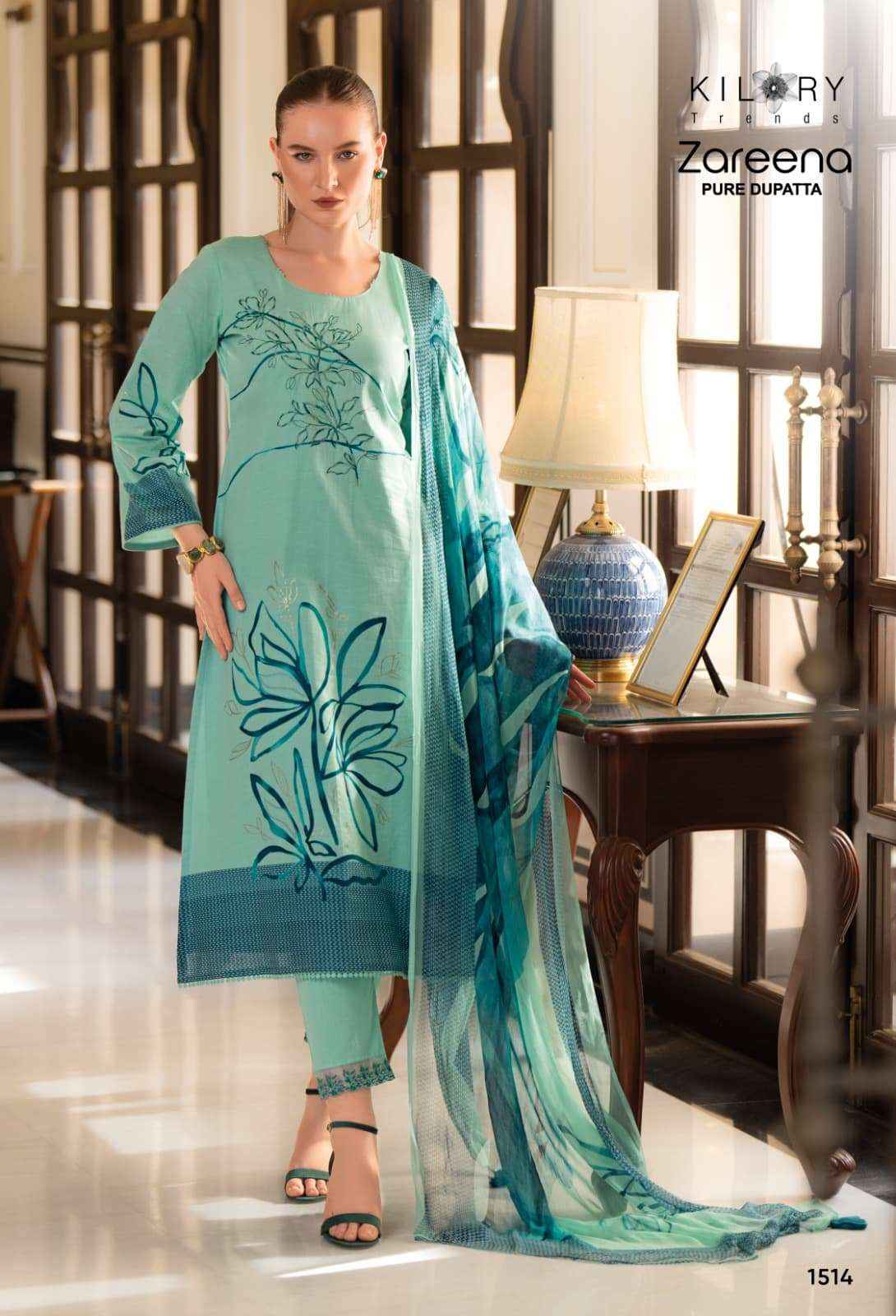 Kilory Trends Zareena Linene Cotton Dress Material 4 pcs Catalogue