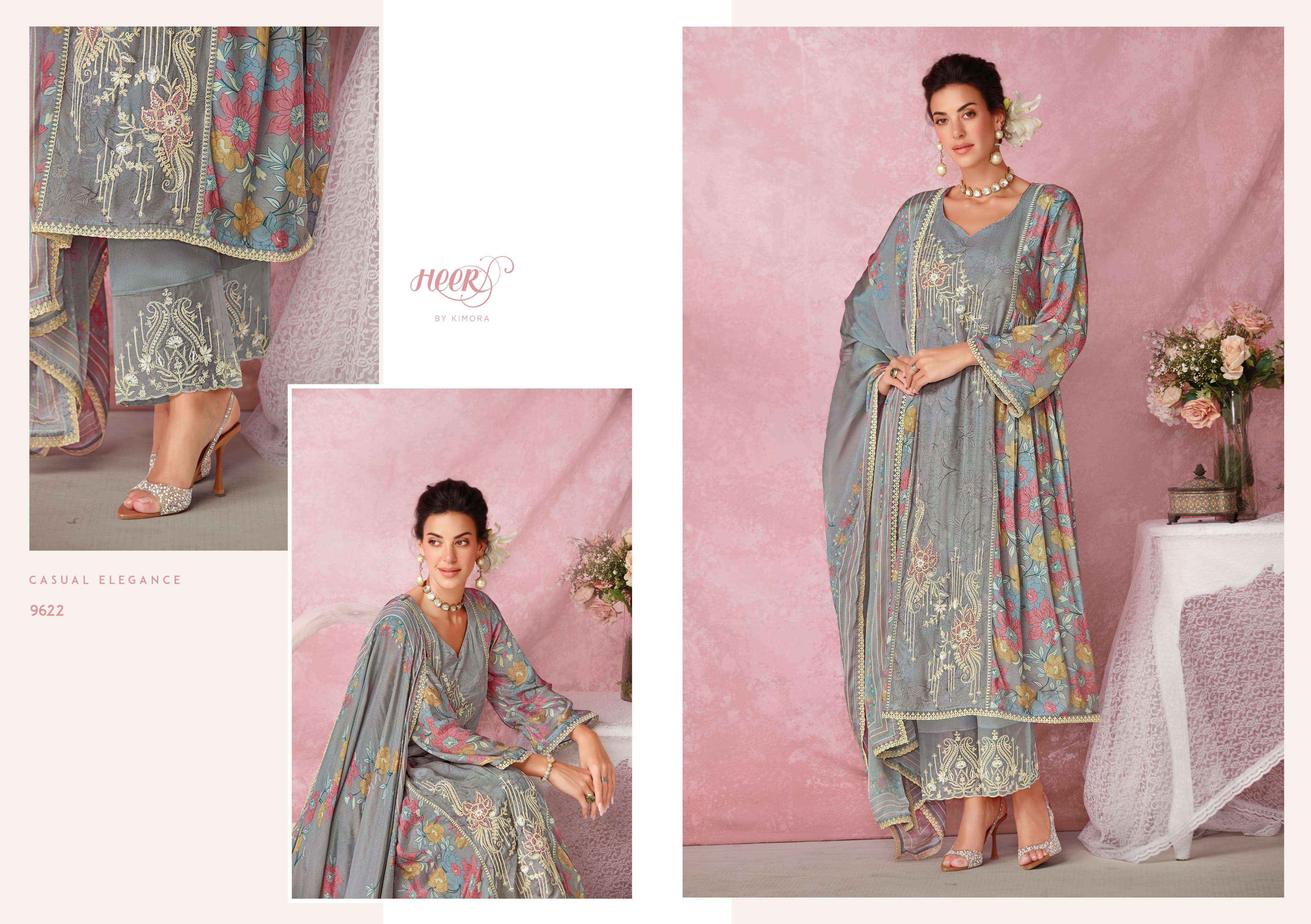 Kimora Heer Tulip Vol 206 Musline Dress Material 6 pcs Catalogue