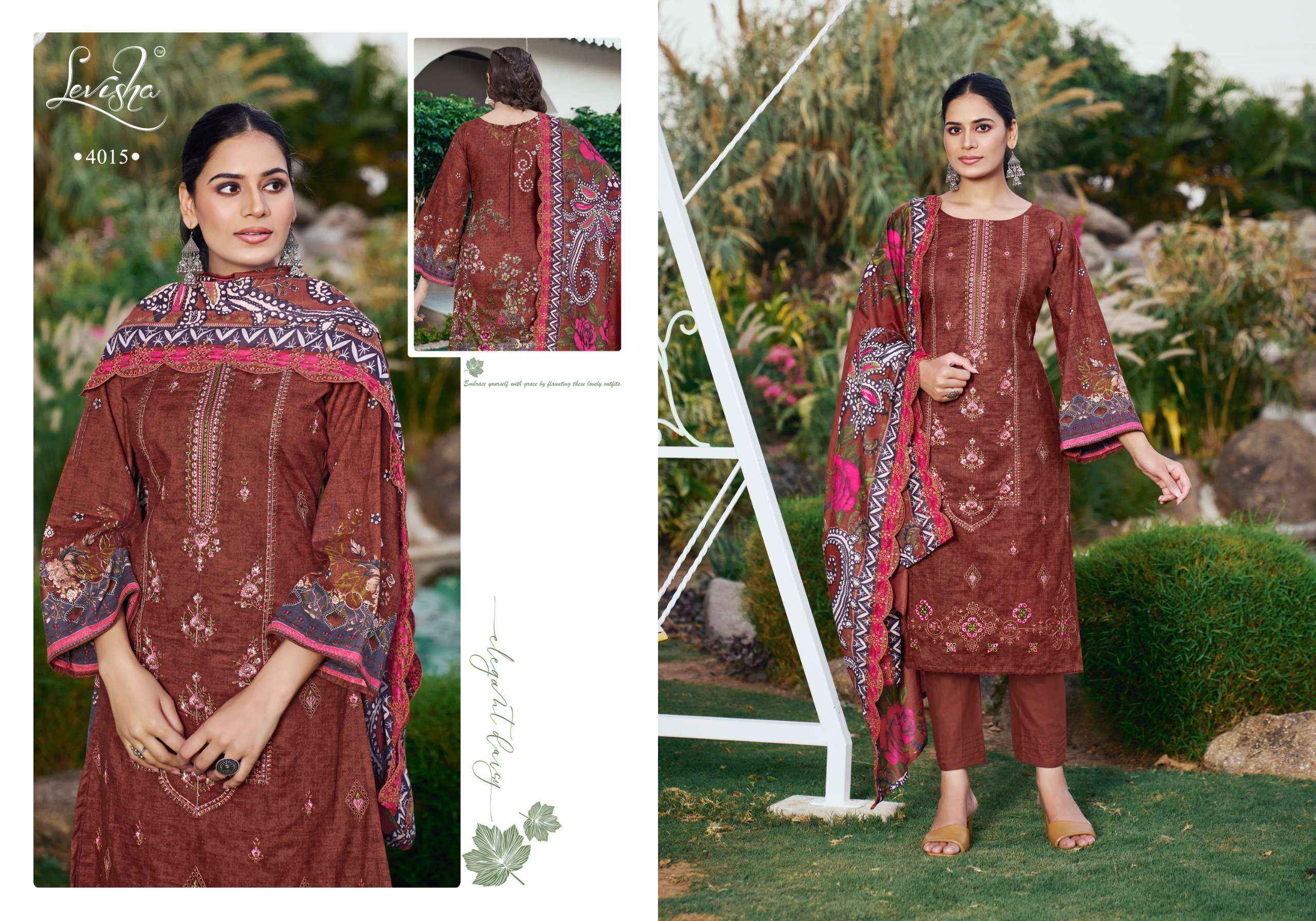 Levisha Riyasat Lawn Cotton Dress Material 6 pcs Catalogue