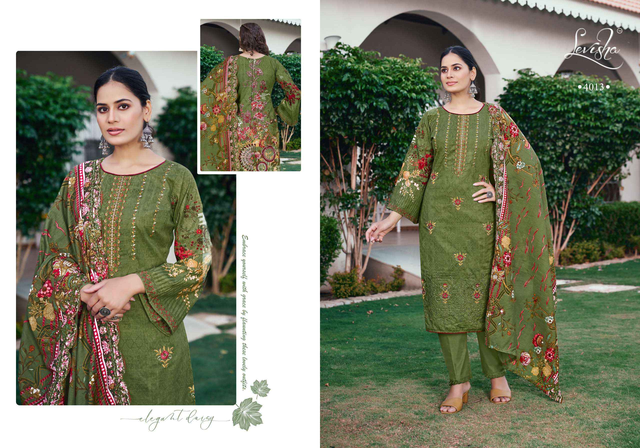 Levisha Riyasat Lawn Cotton Dress Material 6 pcs Catalogue