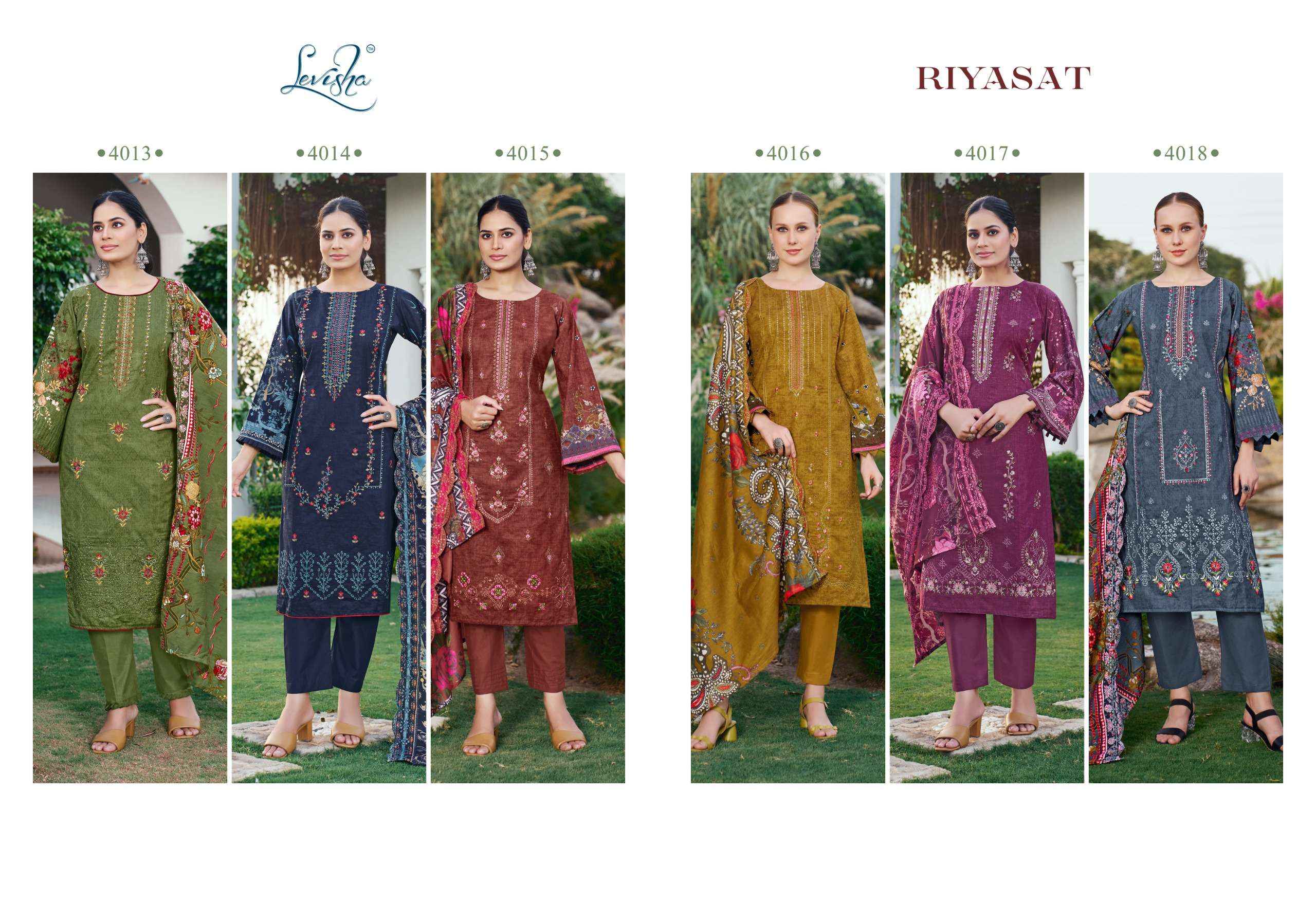 Levisha Riyasat Lawn Cotton Dress Material 6 pcs Catalogue