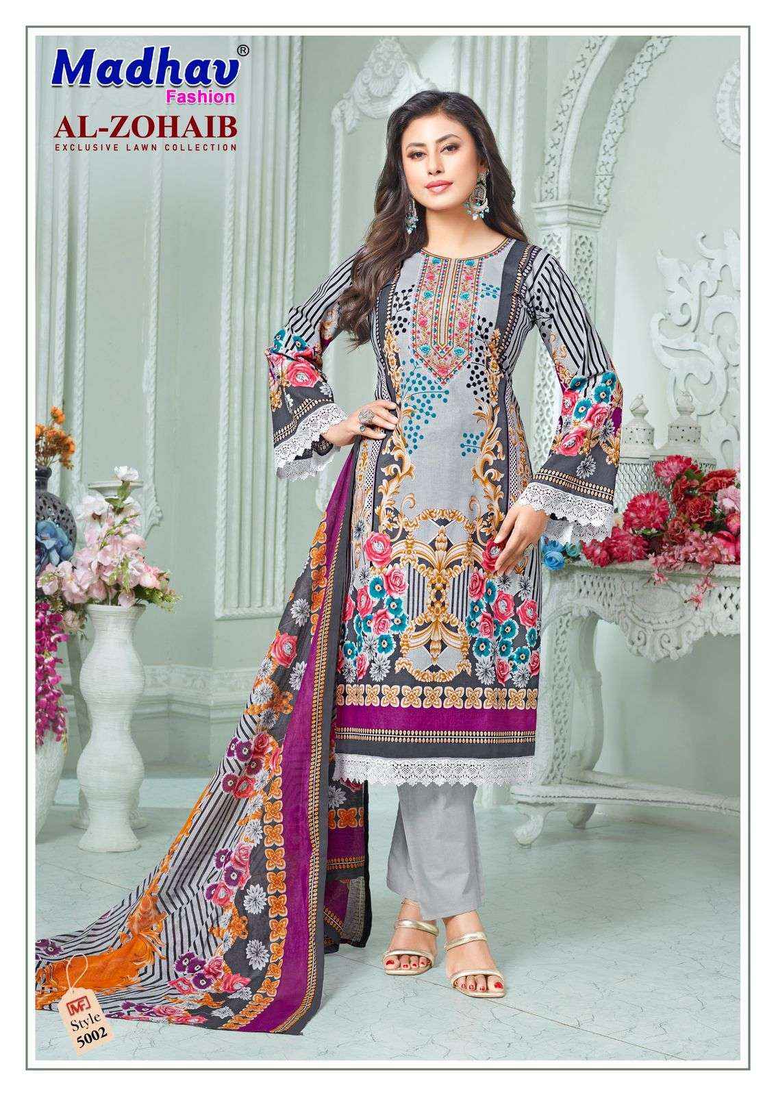 Madhav Fashion Al Zohaib Vol 5 Lawn Cotton Dress Material 6 pcs Catalogue