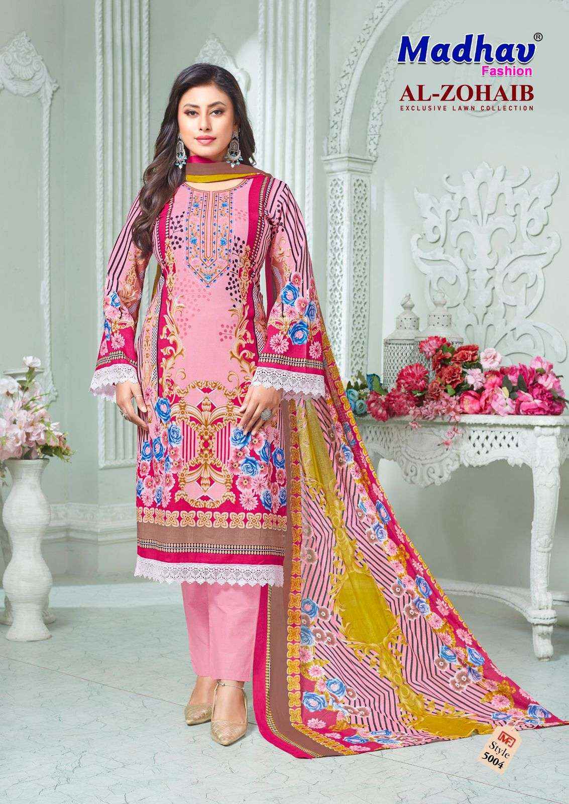 Madhav Fashion Al Zohaib Vol 5 Lawn Cotton Dress Material 6 pcs Catalogue