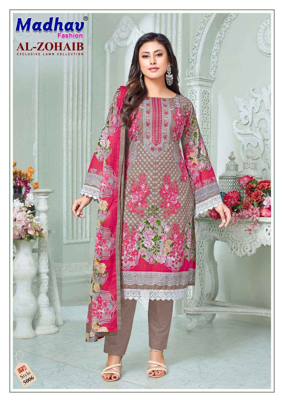 Madhav Fashion Al Zohaib Vol 5 Lawn Cotton Dress Material 6 pcs Catalogue