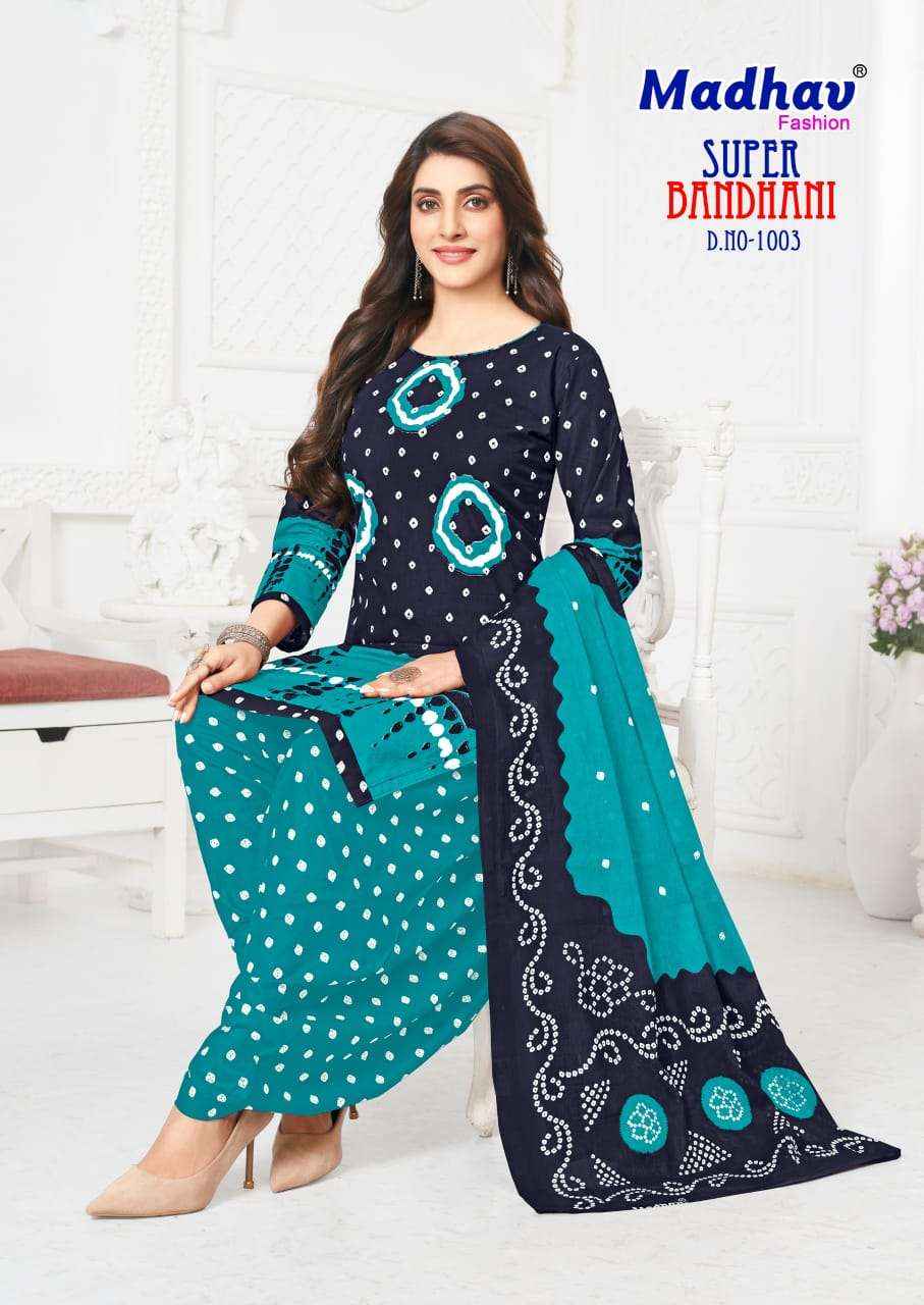 Madhav Fashion Super Bandhani Cotton Dress
