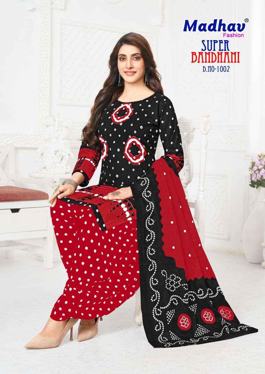 Madhav Fashion Super Bandhani Cotton Dress