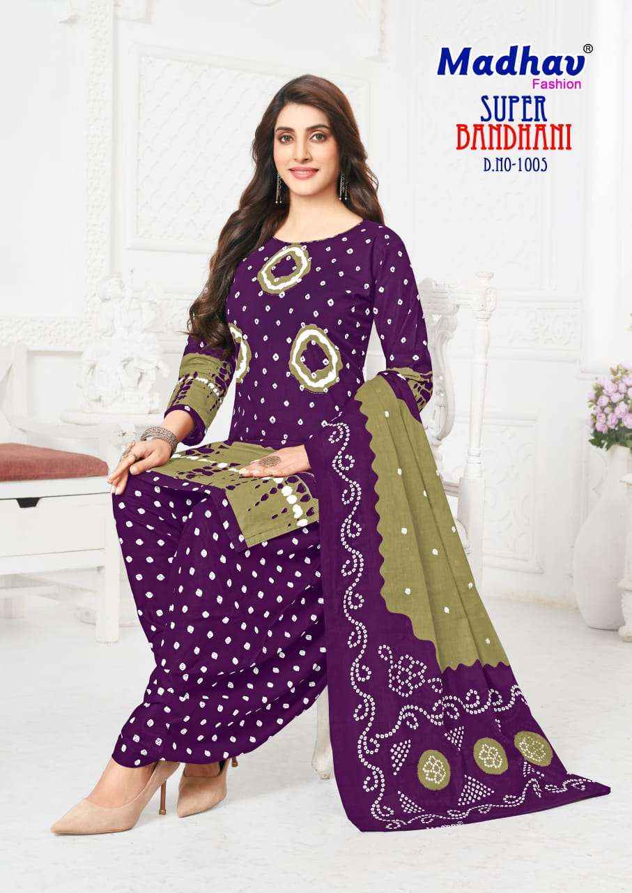 Madhav Fashion Super Bandhani Cotton Dress