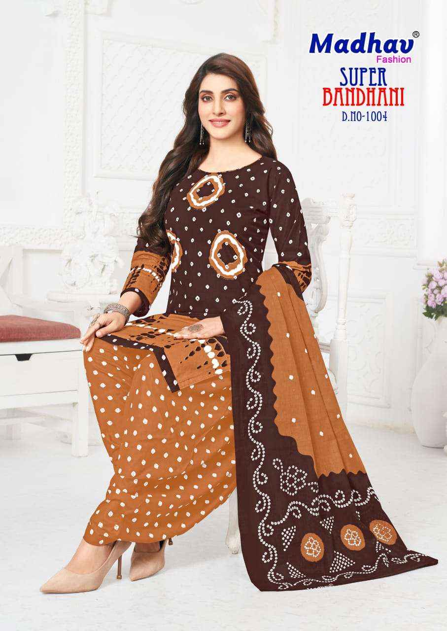 Madhav Fashion Super Bandhani Cotton Dress