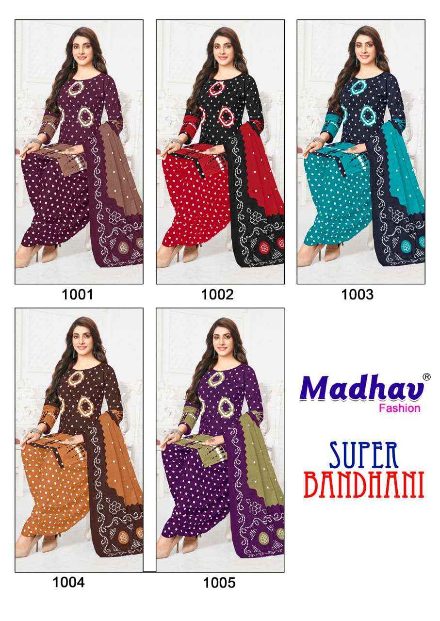 Madhav Fashion Super Bandhani Cotton Dress