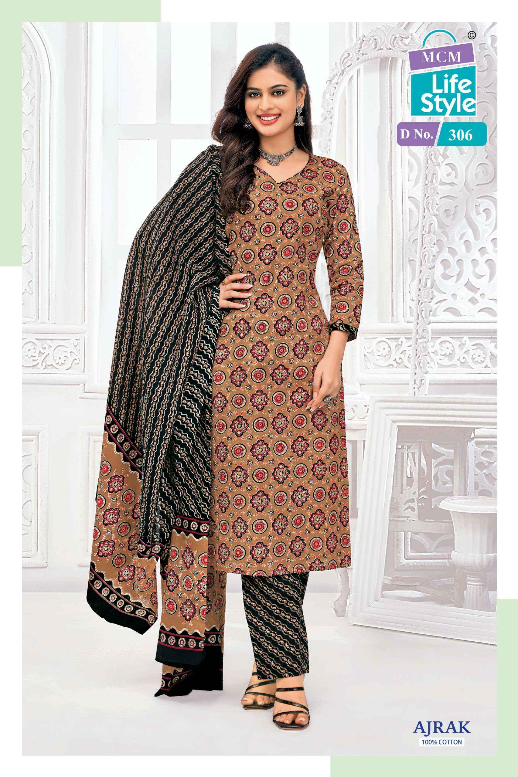 MCM Lifestyle Ajrak Vol 3 Cotton Dress Material 10 pcs Catalogue