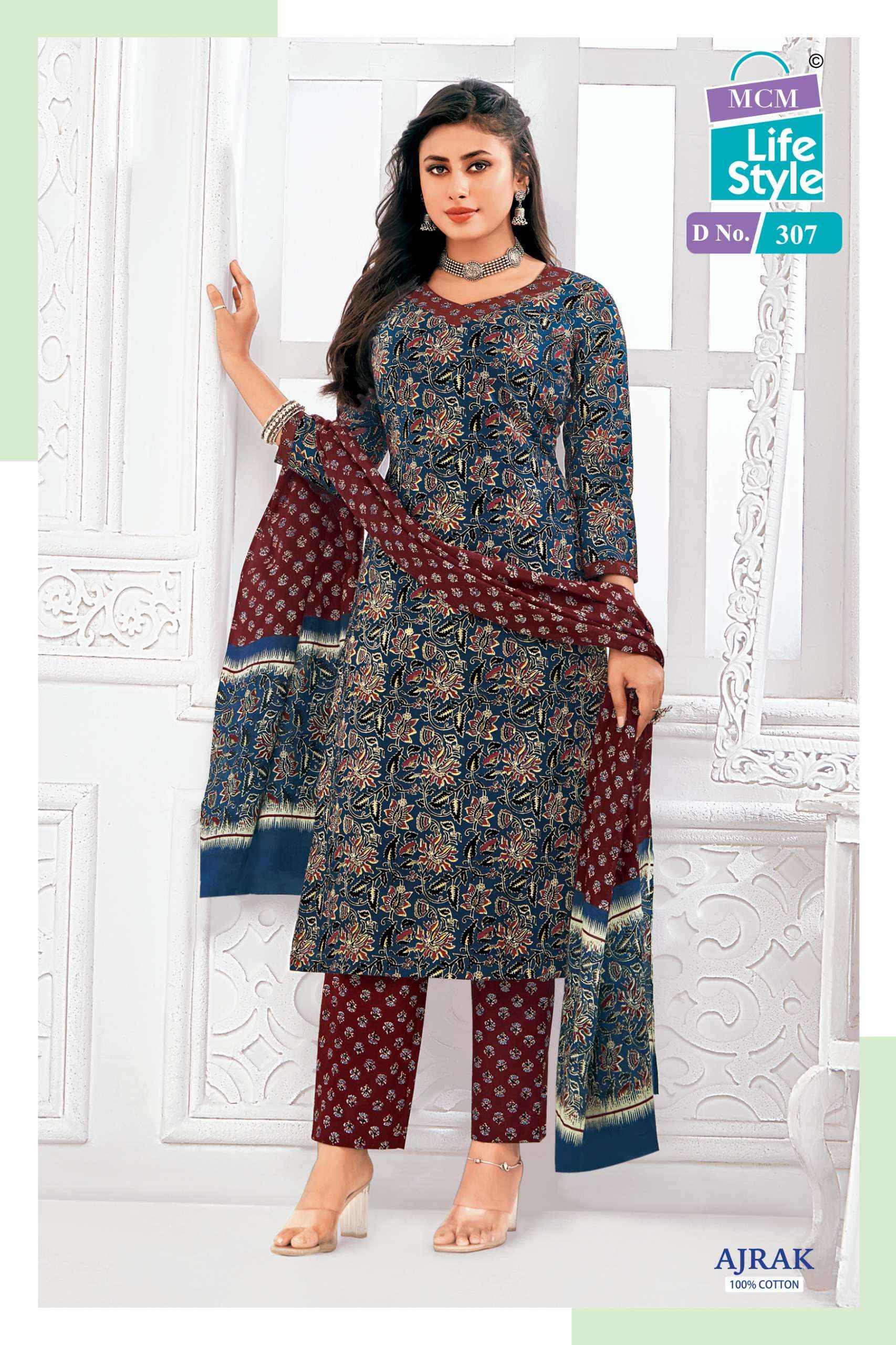 MCM Lifestyle Ajrak Vol 3 Readymade Cotton Dress 10 pcs Catalogue