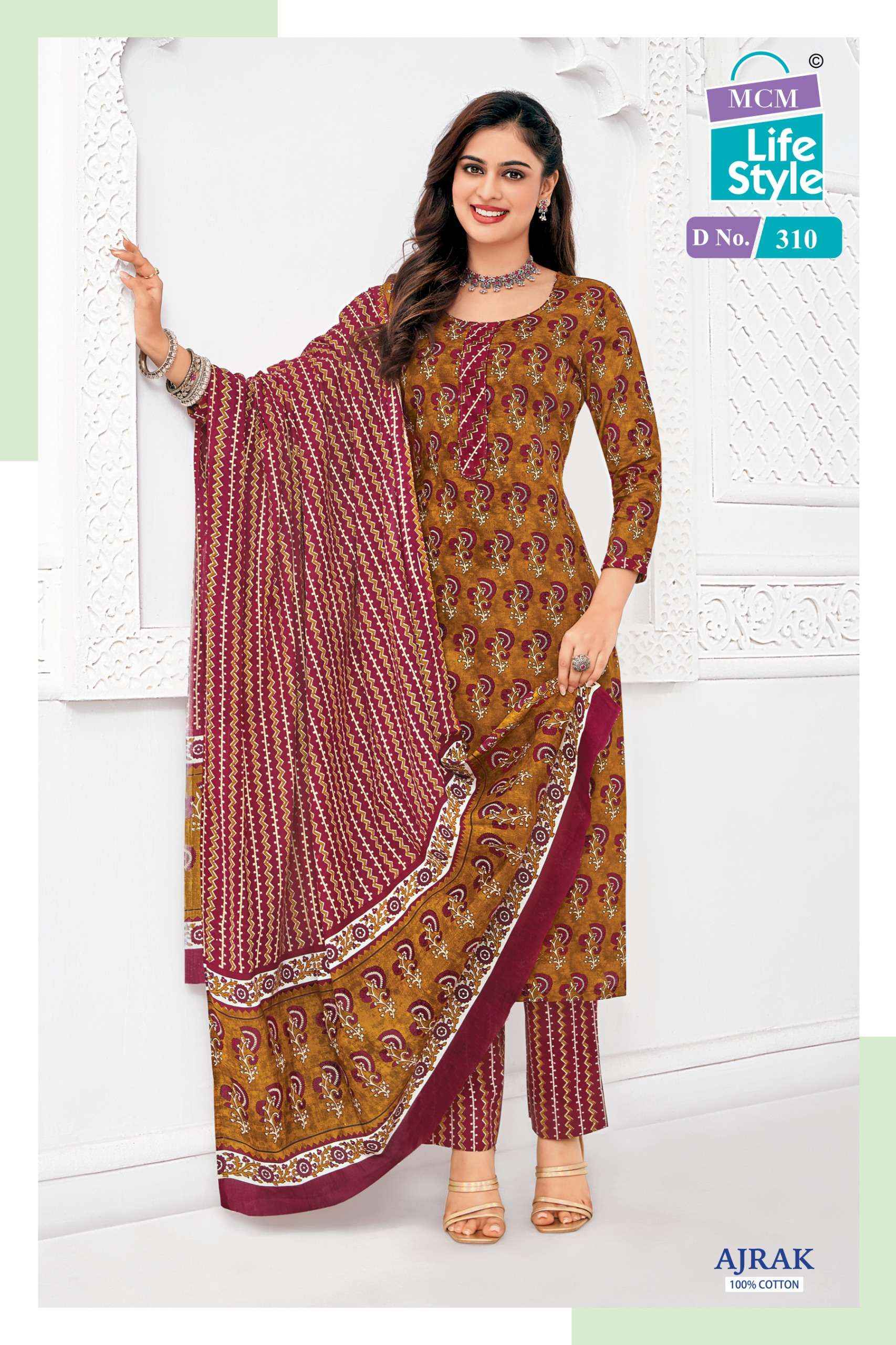 MCM Lifestyle Ajrak Vol 3 Readymade Cotton Dress 10 pcs Catalogue