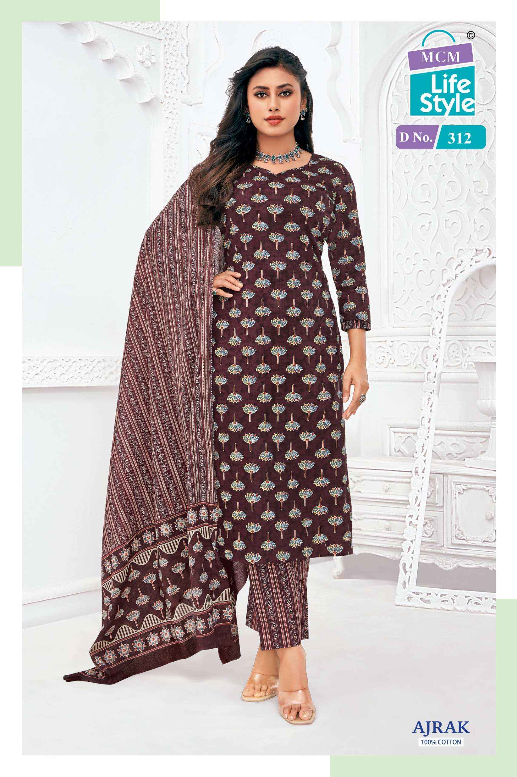 MCM Lifestyle Ajrak Vol 3 Readymade Cotton Dress 10 pcs Catalogue
