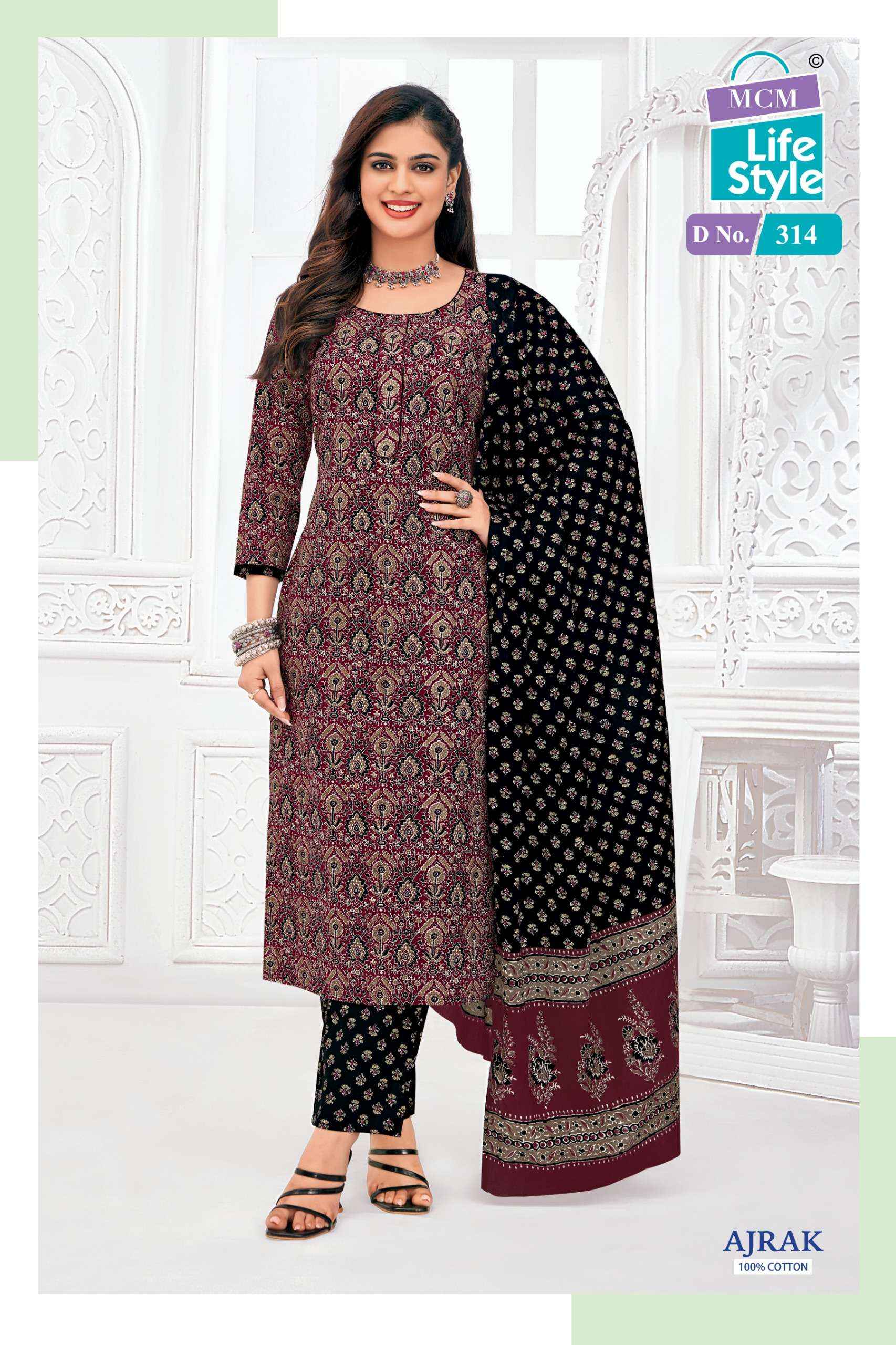 MCM Lifestyle Ajrak Vol 3 Readymade Cotton Dress 10 pcs Catalogue