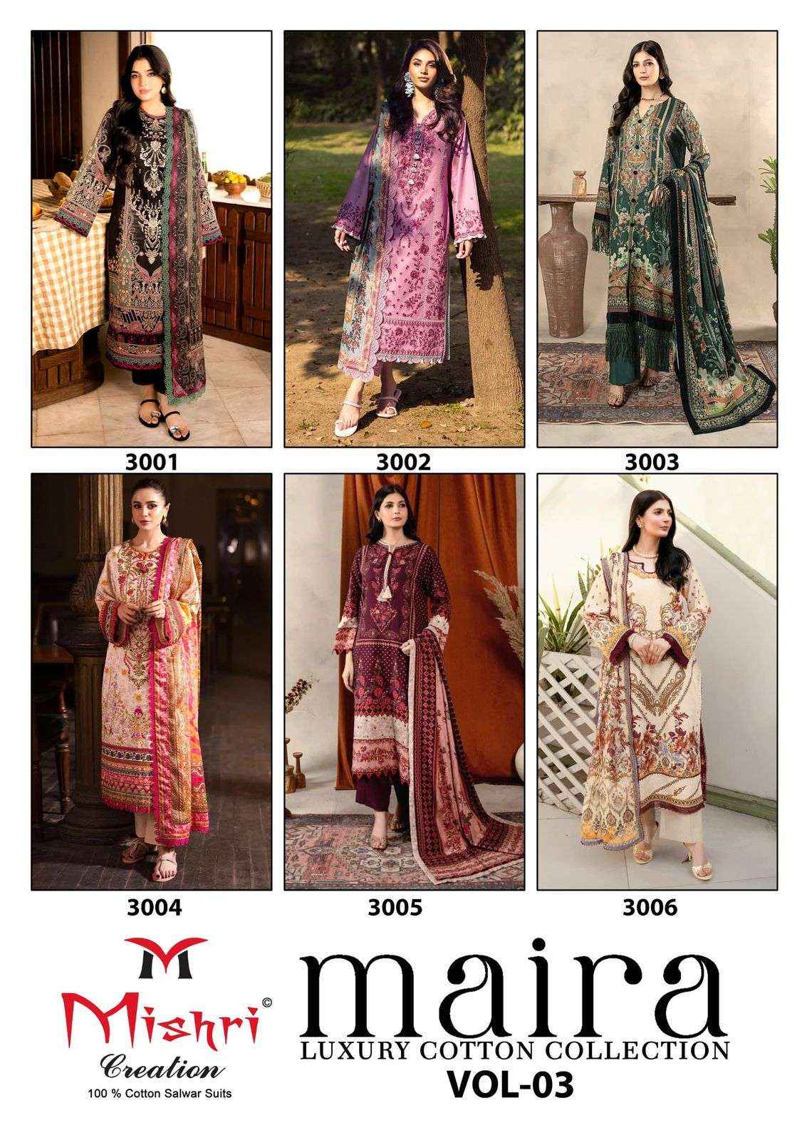 Mishri Creation Maira Vol 3 Cotton Dress Material 6 pcs Catalogue