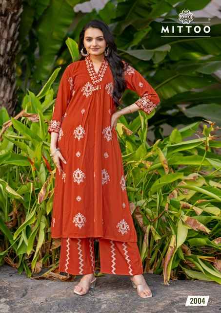 Mittoo Vitara Rayon Kurti With Bottom 5 pcs Catalogue