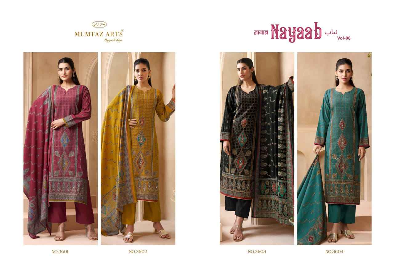 Mumtaz Arts Nayaab Vol 6 Viscose Musline Dress Material 4 pcs Catalogue