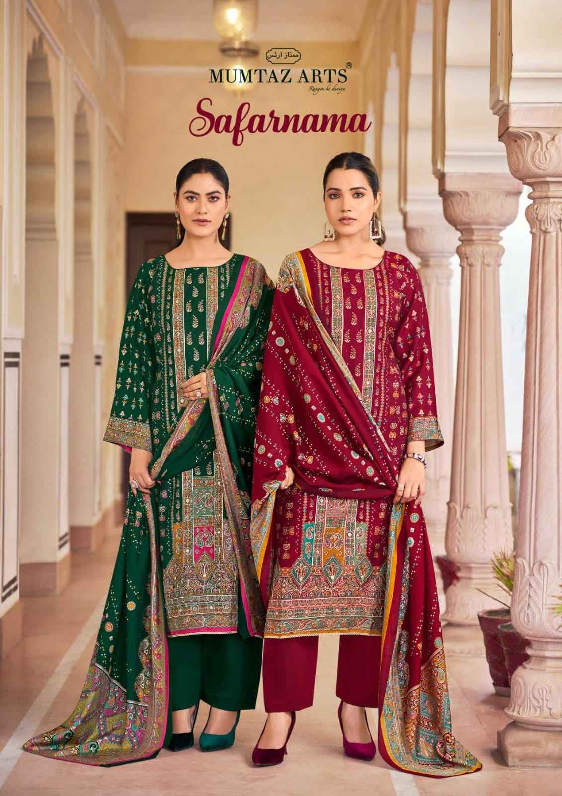 Mumtaz Arts Safarnama Viscouse Musline Dress Material 4 pcs catalogue